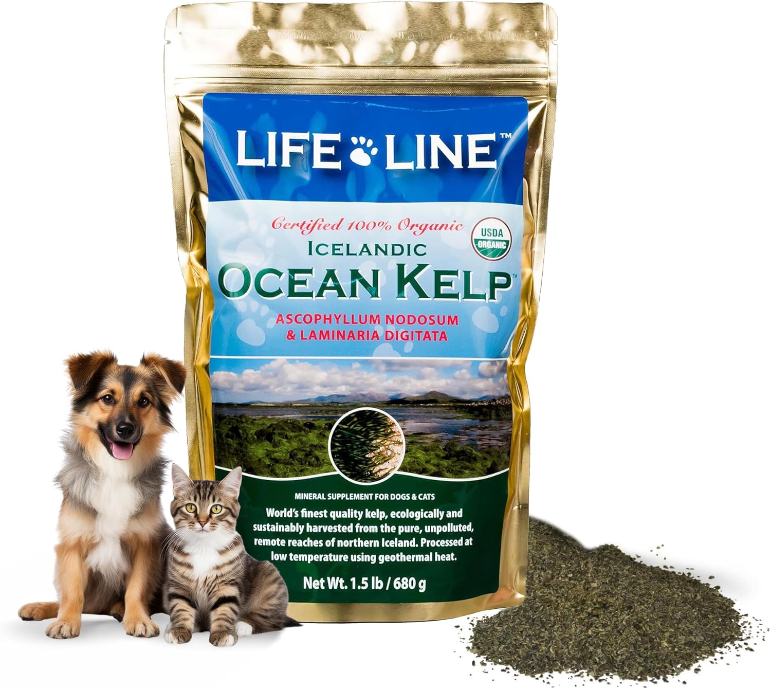 Organic Ocean Kelp for Pet Nutrition - 1.5 LB by Life Line