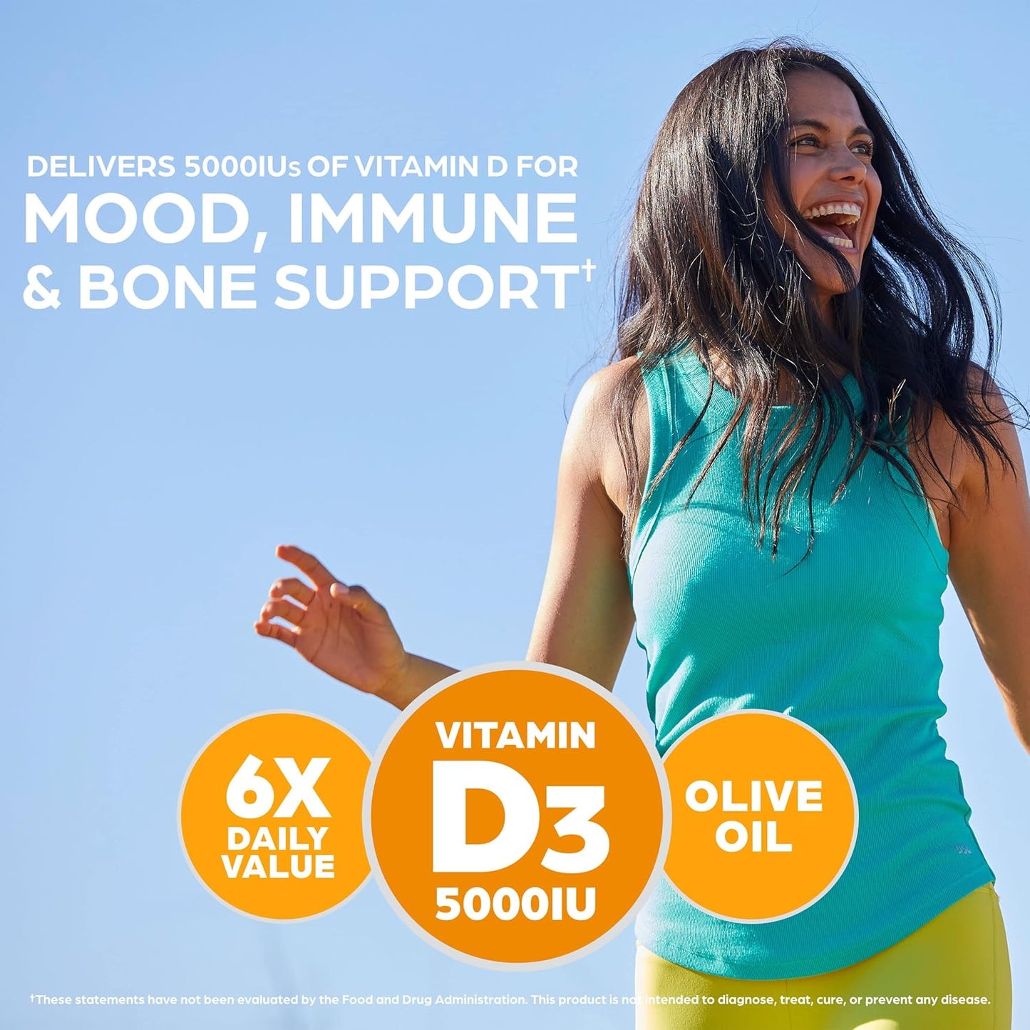 Organic Olive Oil Enhanced Orgain Super Vitamin D3 Supplement - 8 Month Supply, 5,000iu for Immune, Bone, and Mood Support - 240 Softgels