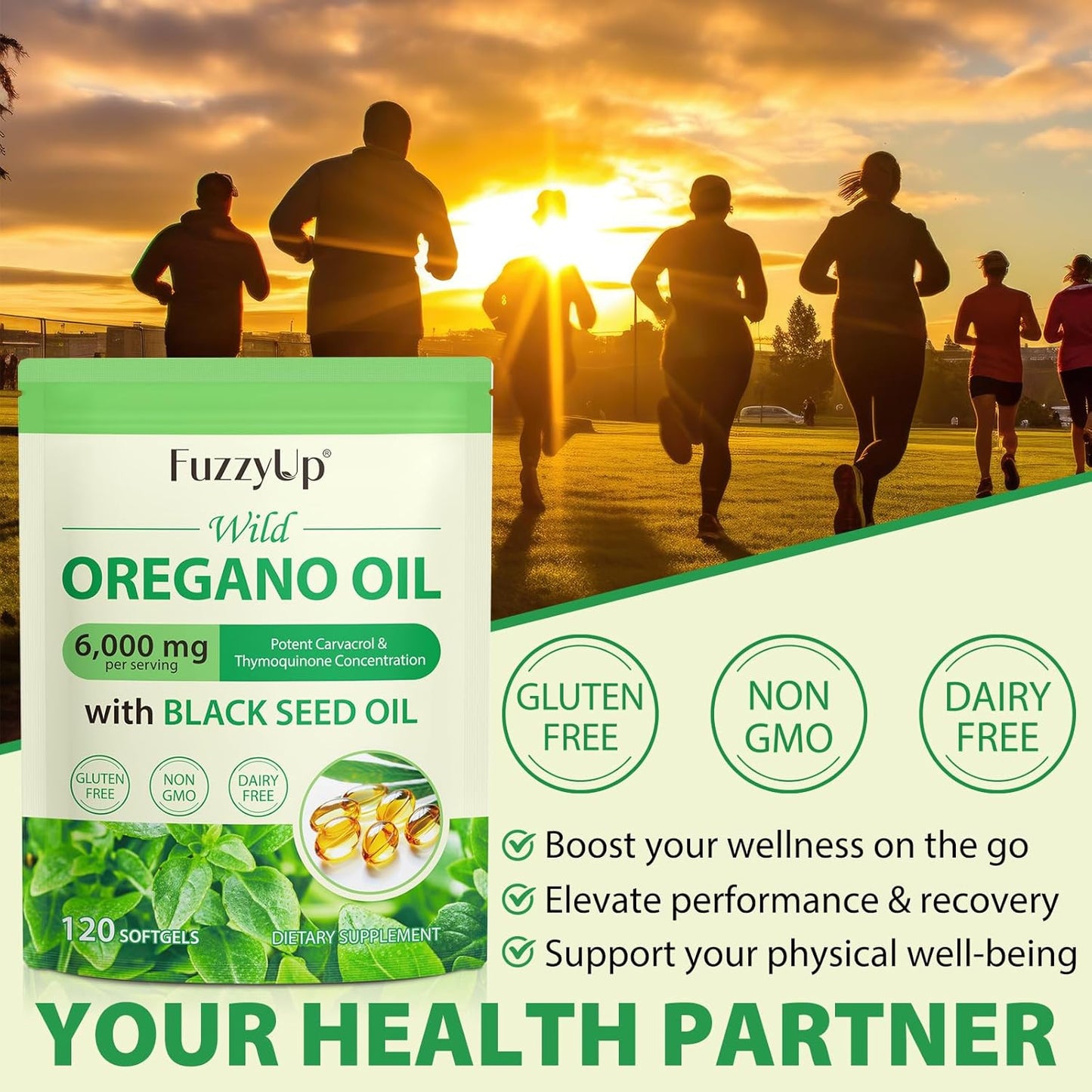 Organic Oregano Oil Capsules with Black Seed Oil for Immune Support - 120 Count, 6000mg Oregano Oil Softgels, Non-GMO, Dairy-Free, Gluten-Free