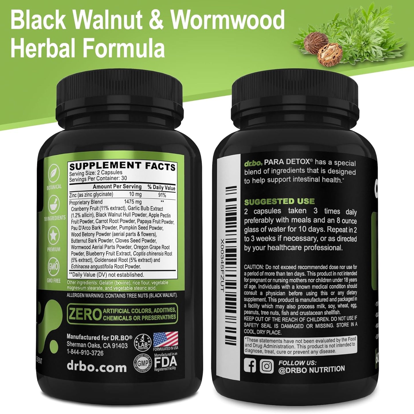 Organic Oregano Oil Drops & Cleanse Capsules - Oregano Tincture Extract, Candida Detox with Caprylic Acid, Wormwood, Black Walnut & Cloves