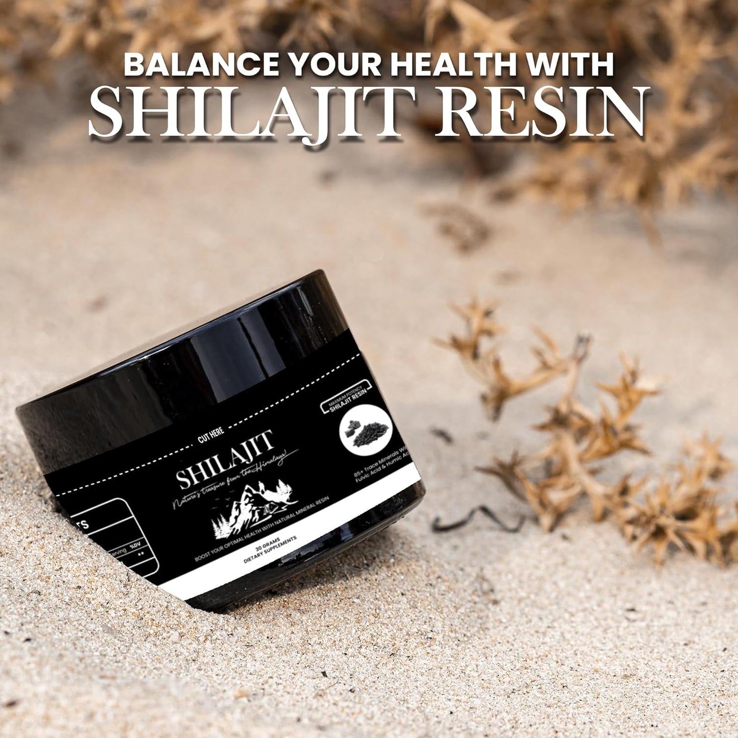 Organic Pacific Pelican Shilajit Resin - Pure Himalayan Shilajit with Fulvic Acid & 85+ Trace Minerals - Boosts Energy, Immunity, and Men's Health - 30g