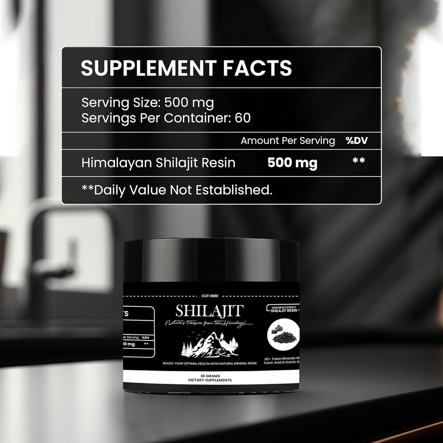 Organic Pacific Pelican Shilajit Resin - Pure Himalayan Shilajit with Fulvic Acid & 85+ Trace Minerals - Boosts Energy, Immunity, and Men's Health - 30g