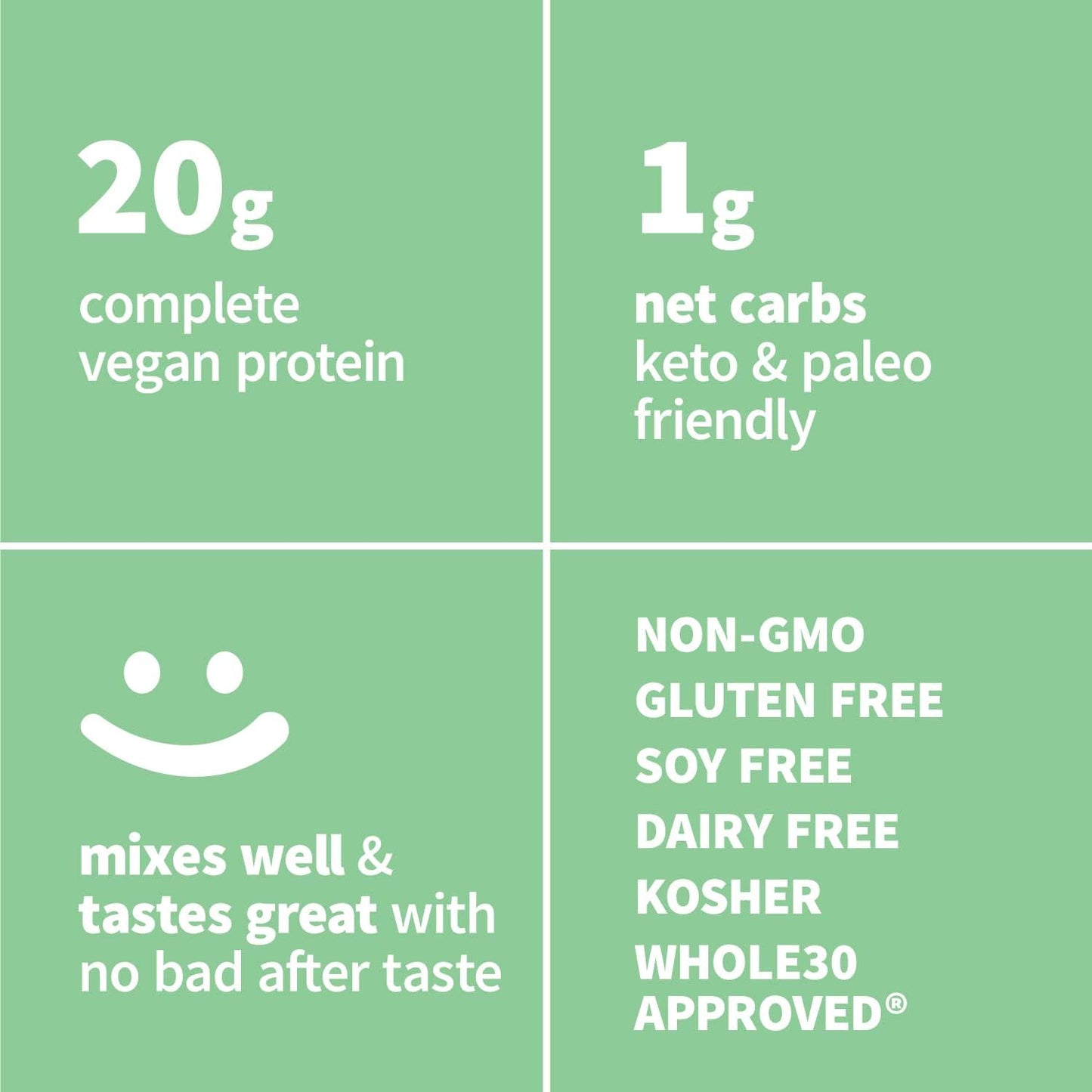 Organic Pea Protein Powder - 20g Plant-Based Protein, No Artificial Sweeteners, Non-Dairy, Non-GMO, Vegan, Gluten-Free, Keto Mix - 1lb