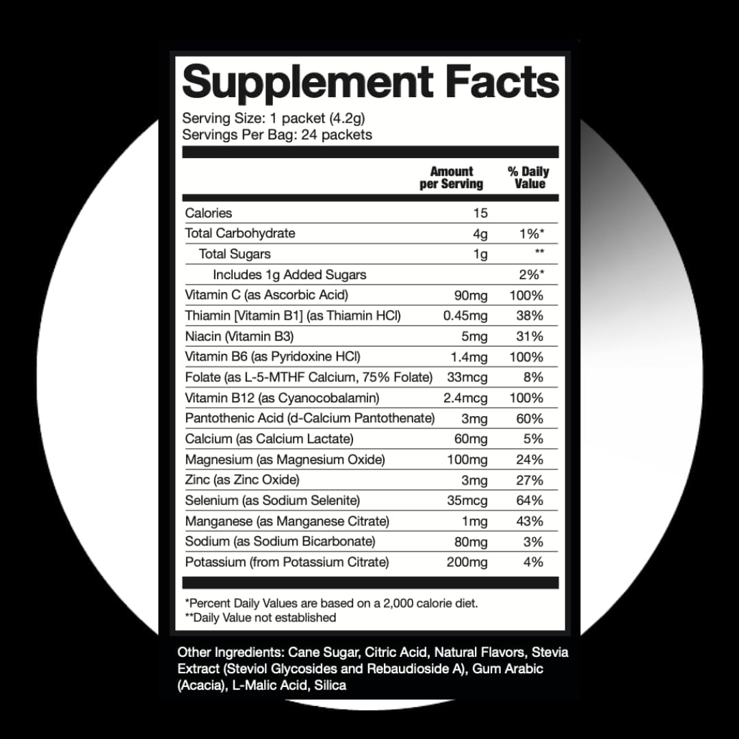 Organic Peach Electrolyte Powder Packets - 24 Servings, Low Sugar, Vegan - HALO Sport Halo Hydration Drink with Essential Vitamins & Minerals