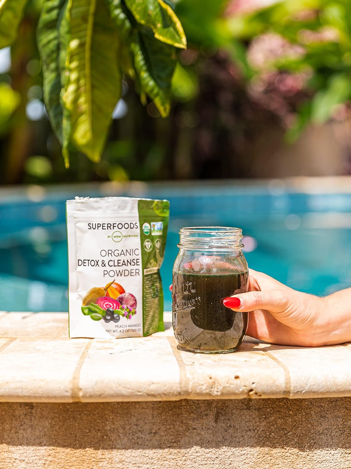 Organic Peach Mango Detox Powder with Superfoods and Antioxidants - Gentle Daily Cleanse (15 Servings) - BoostGo Australia