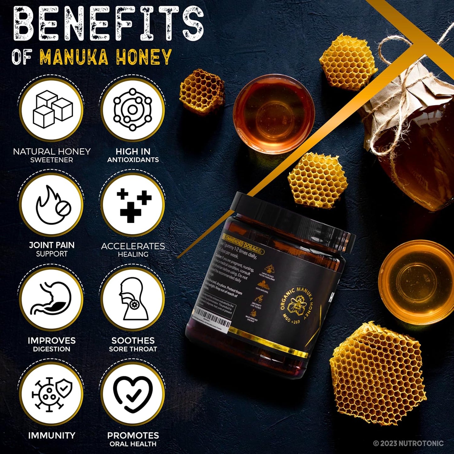 Organic Peach & Vanilla Flavored Himalayan SHILAJIT Gummies with Manuka Honey MGO +263 | Boost Heart, Brain, Cellular Health | 30 Quality Gummies by NutroTonic LLC
