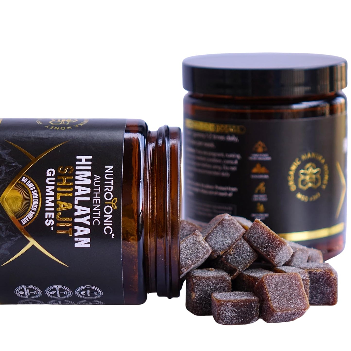 Organic Peach & Vanilla Flavored Himalayan SHILAJIT Gummies with Manuka Honey MGO +263 | Boost Heart, Brain, Cellular Health | 30 Quality Gummies by NutroTonic LLC