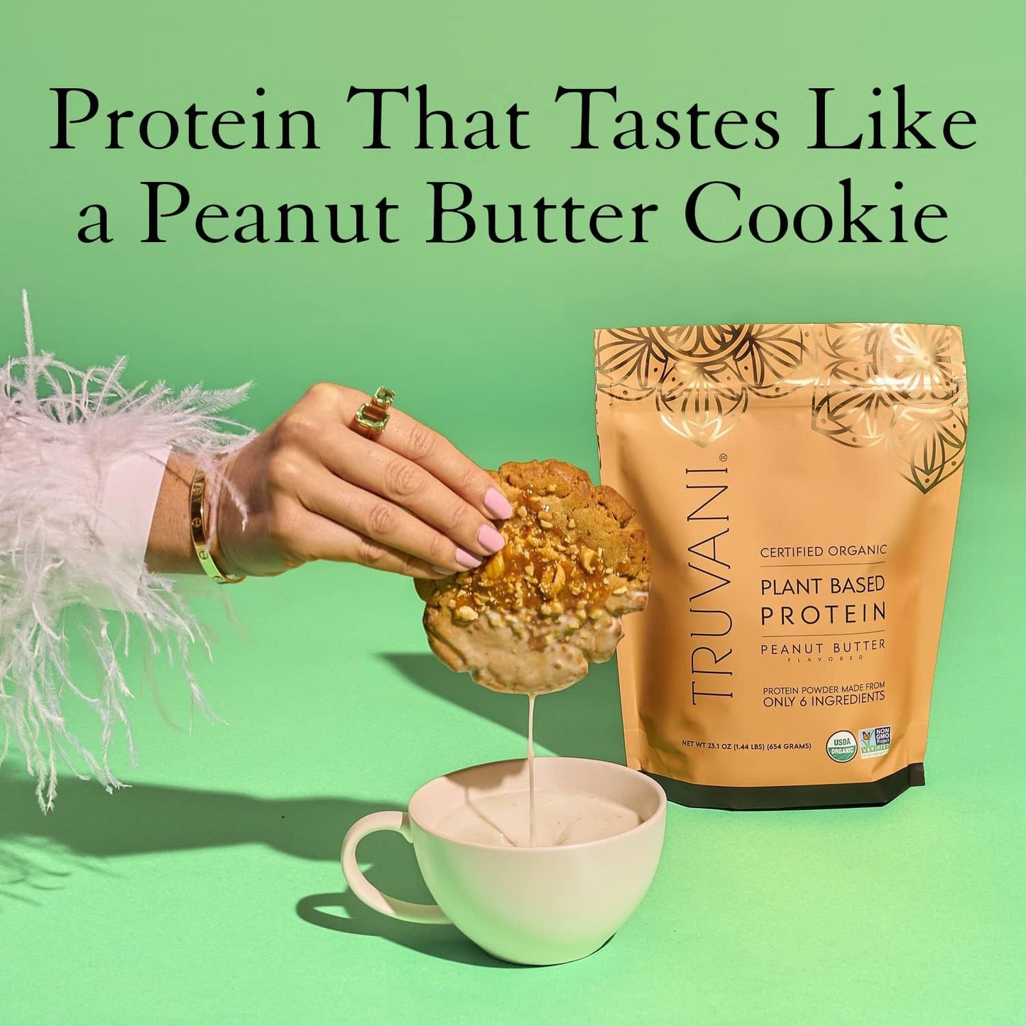 Organic Peanut Butter Vegan Pea Protein Powder - 20g Plant-Based Protein, 10 Servings, Keto-Friendly, Gluten & Dairy Free, Low Carb, No Sugar Added - BoostGo Australia