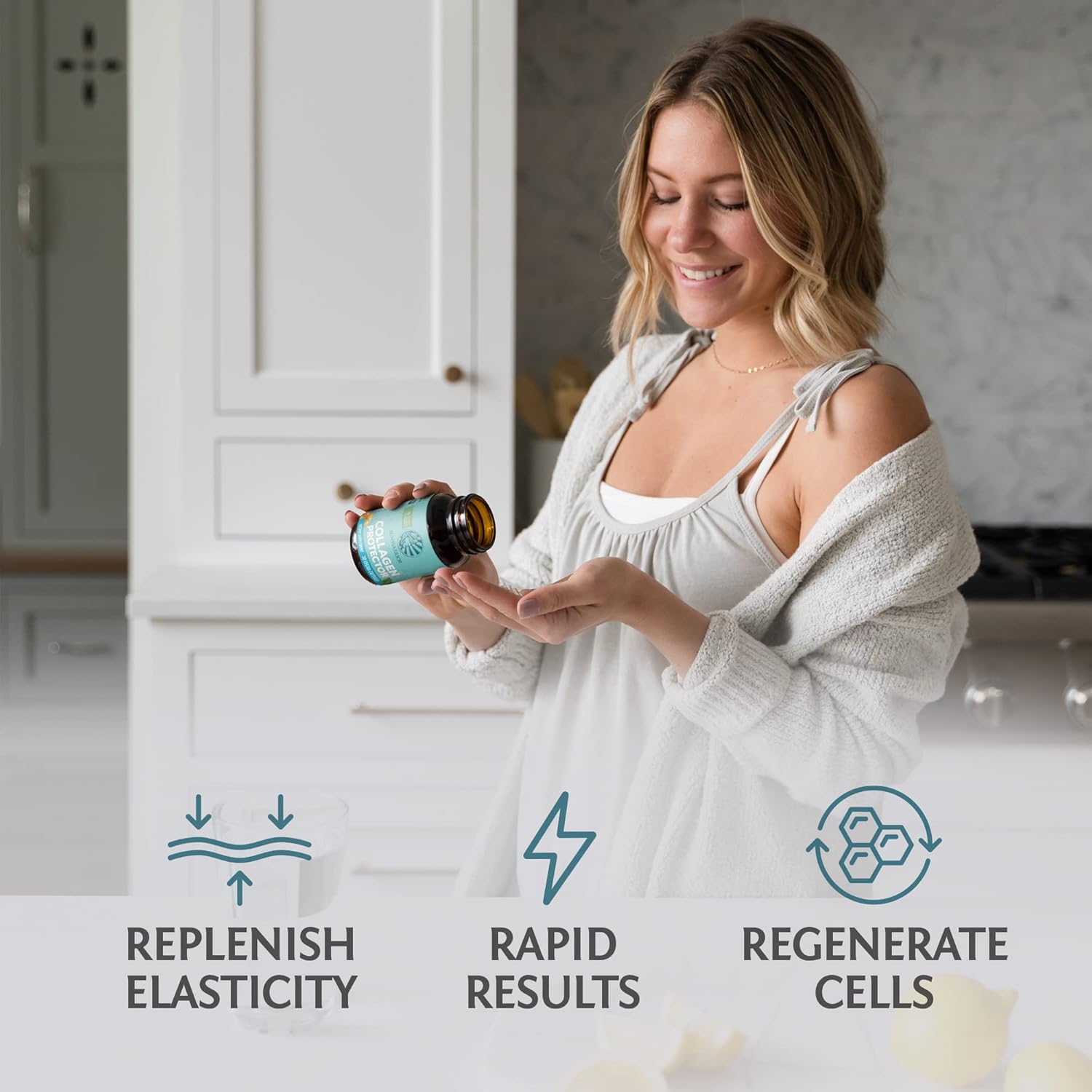 Organic Plant-Based Collagen Capsules with Sea Buckthorn & Ginseng Extract - 30CT Vegan Keto Supplement