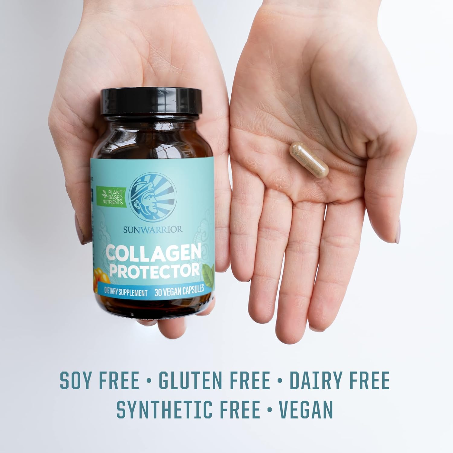 Organic Plant-Based Collagen Capsules with Sea Buckthorn & Ginseng Extract - 30CT Vegan Keto Supplement