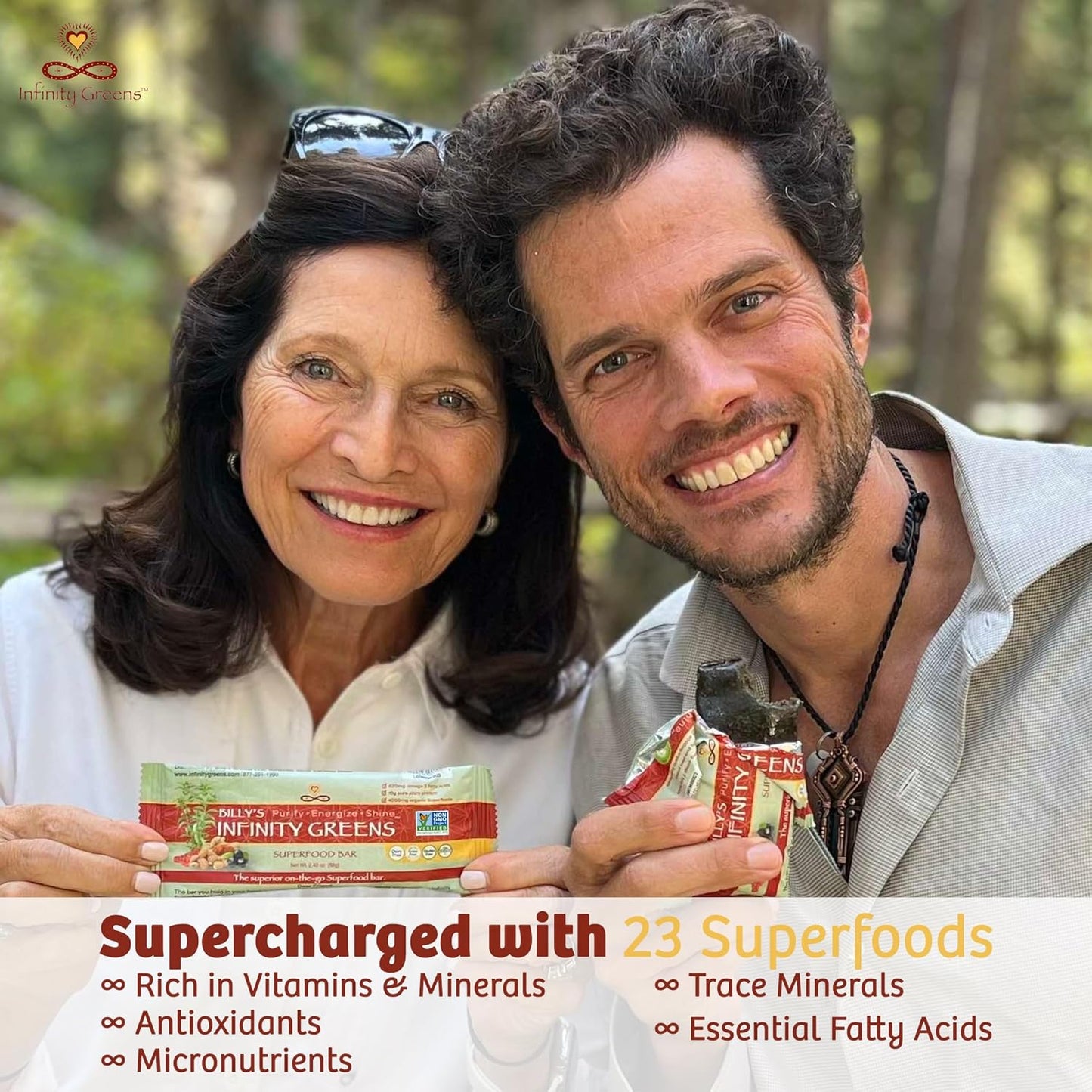 Organic Plant-Based Meal Replacement Bars with 4000mg Superfood Powder - Gluten Free, Non GMO (12 Bars)