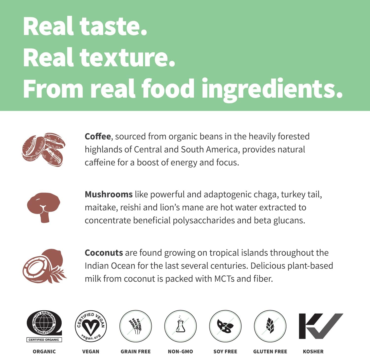 Organic Plant-Based Protein Powder with Adaptogens, Mushrooms, and Superfoods - Complete Coffee Flavor (1lb, 12 Servings) - BoostGo Australia