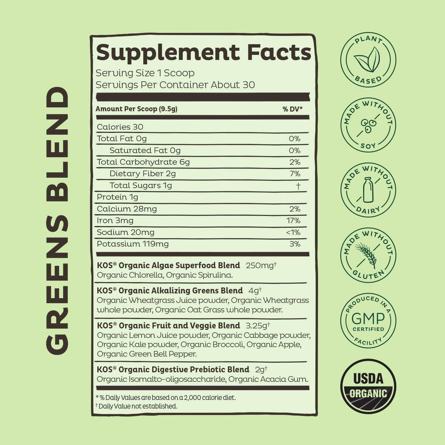 Organic Plant-Based Vanilla Protein Powder with Reds and Greens Bundle by KOS PowerPlant