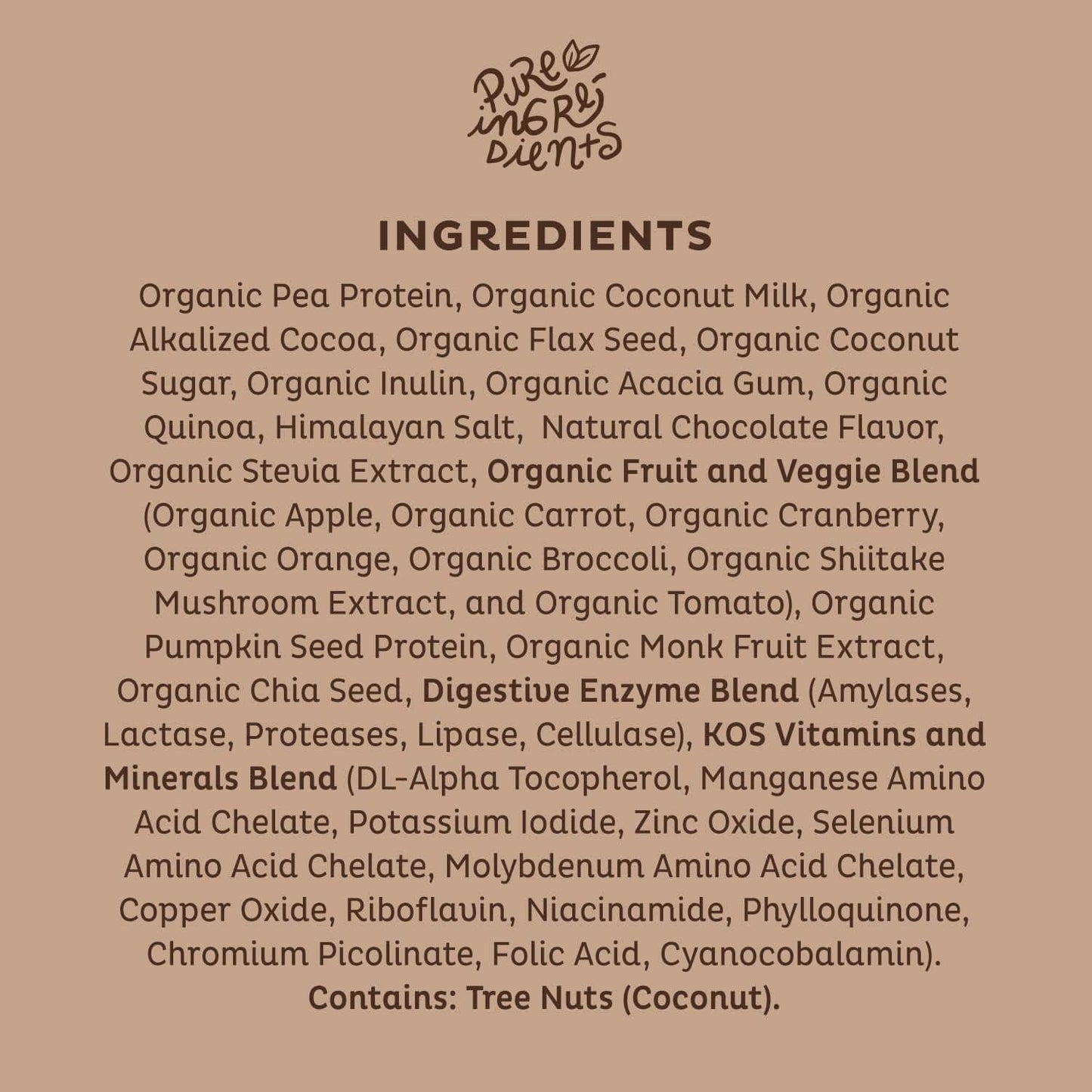 Organic Plant-Based Vegan Protein Powder, Chocolate Flavor, Keto-Friendly Meal Replacement with Vitamins & Minerals, Dairy-Free - 28 Servings