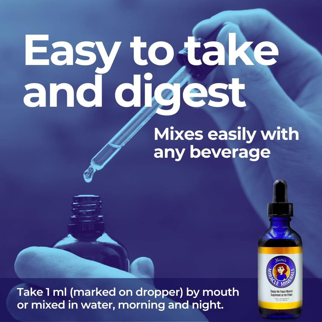 Organic Plant-Derived Liquid Mineral Blend Drops Supplement with 70 Ionic Trace Minerals - Dirobi Mimi's Miracle Minerals (2 oz)
