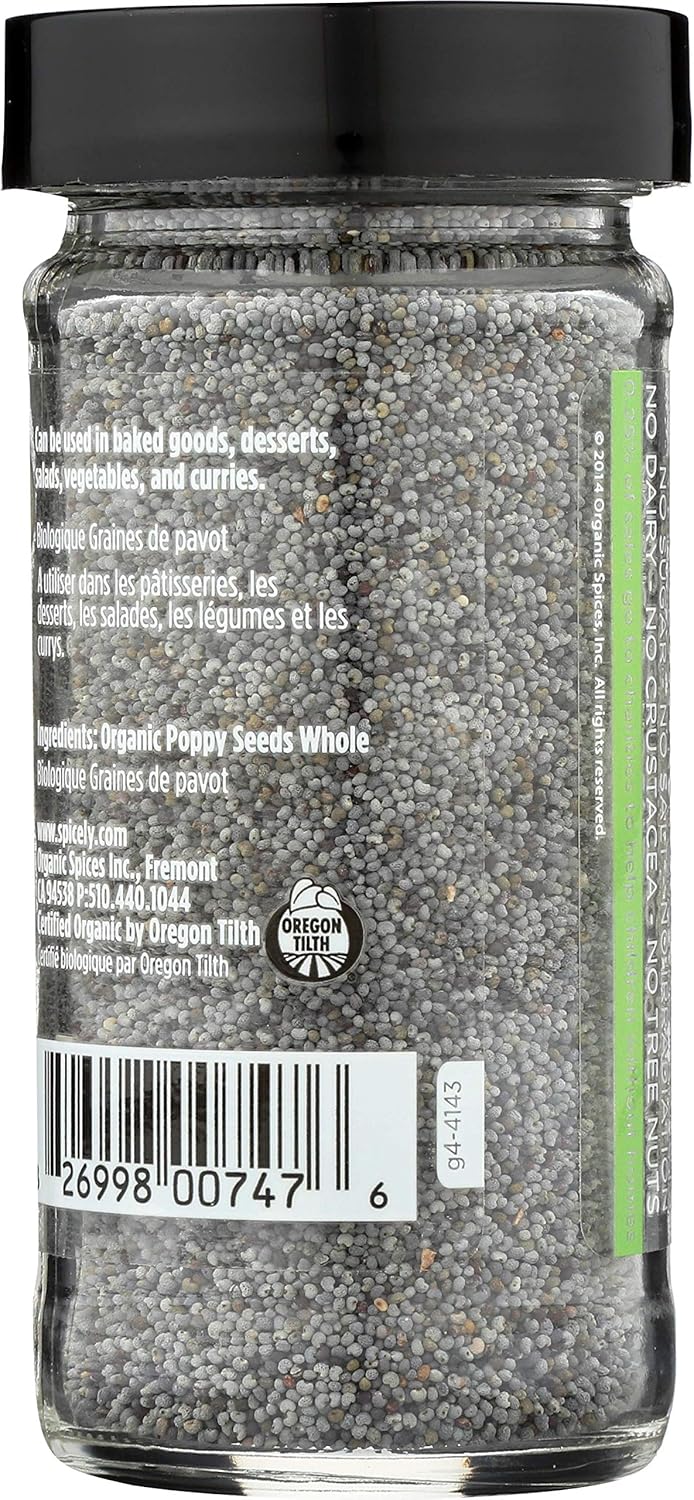 Organic Poppy Seed in a 2.2 OZ Jar by Spicely Organics
