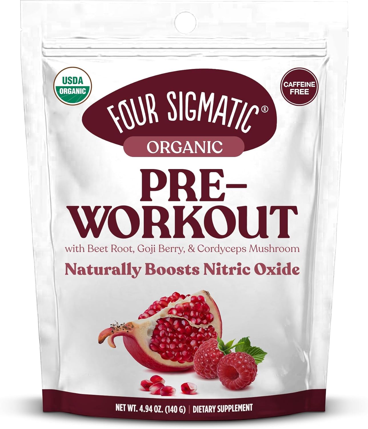 Organic Pre Workout Powder with Superfood Adaptogens & Antioxidants - Beetroot, Cordyceps, Garcinia Cambogia & Goji Berry - 4.94 oz. - BoostGo Australia