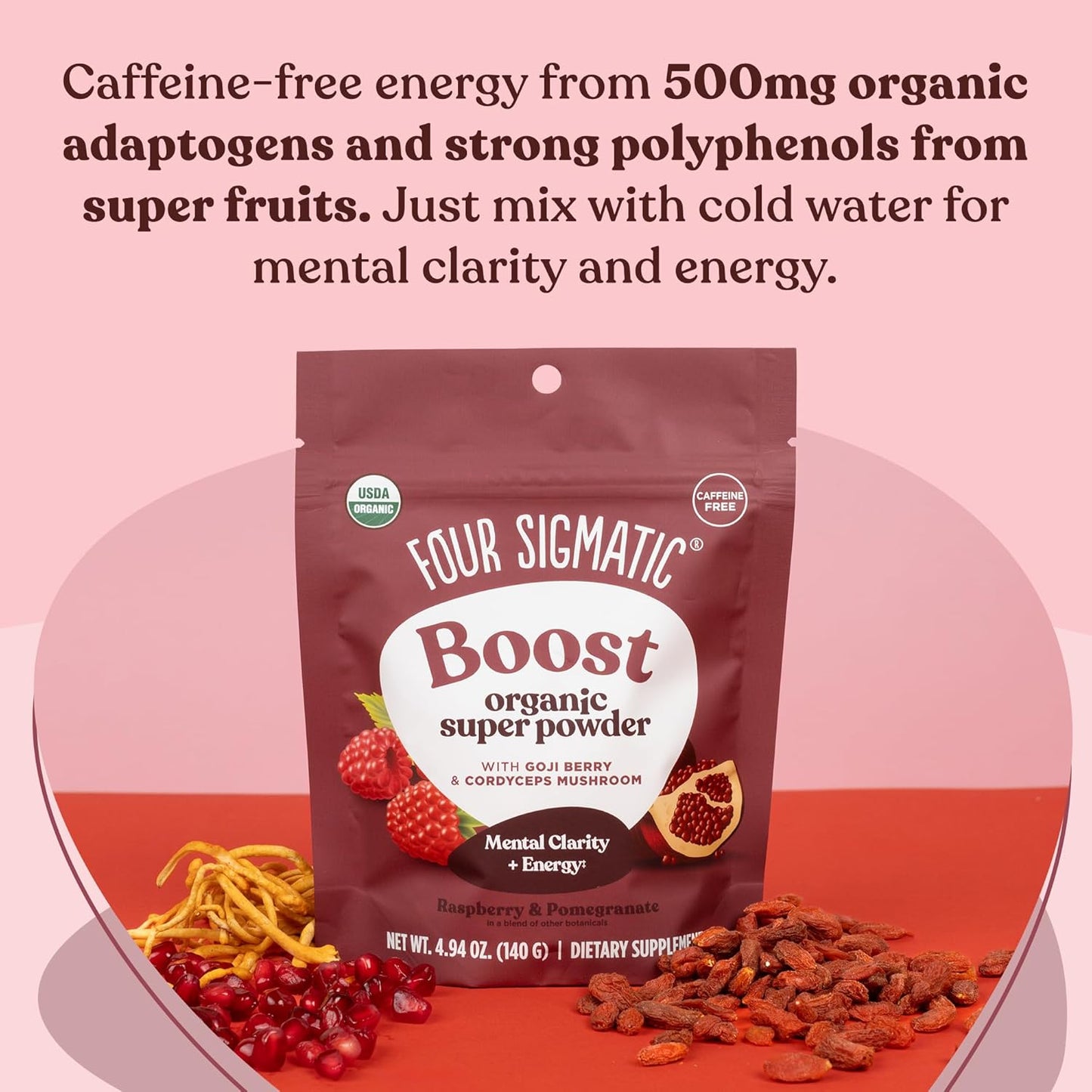 Organic Pre Workout Powder with Superfood Adaptogens & Antioxidants - Beetroot, Cordyceps, Garcinia Cambogia & Goji Berry - 4.94 oz. - BoostGo Australia