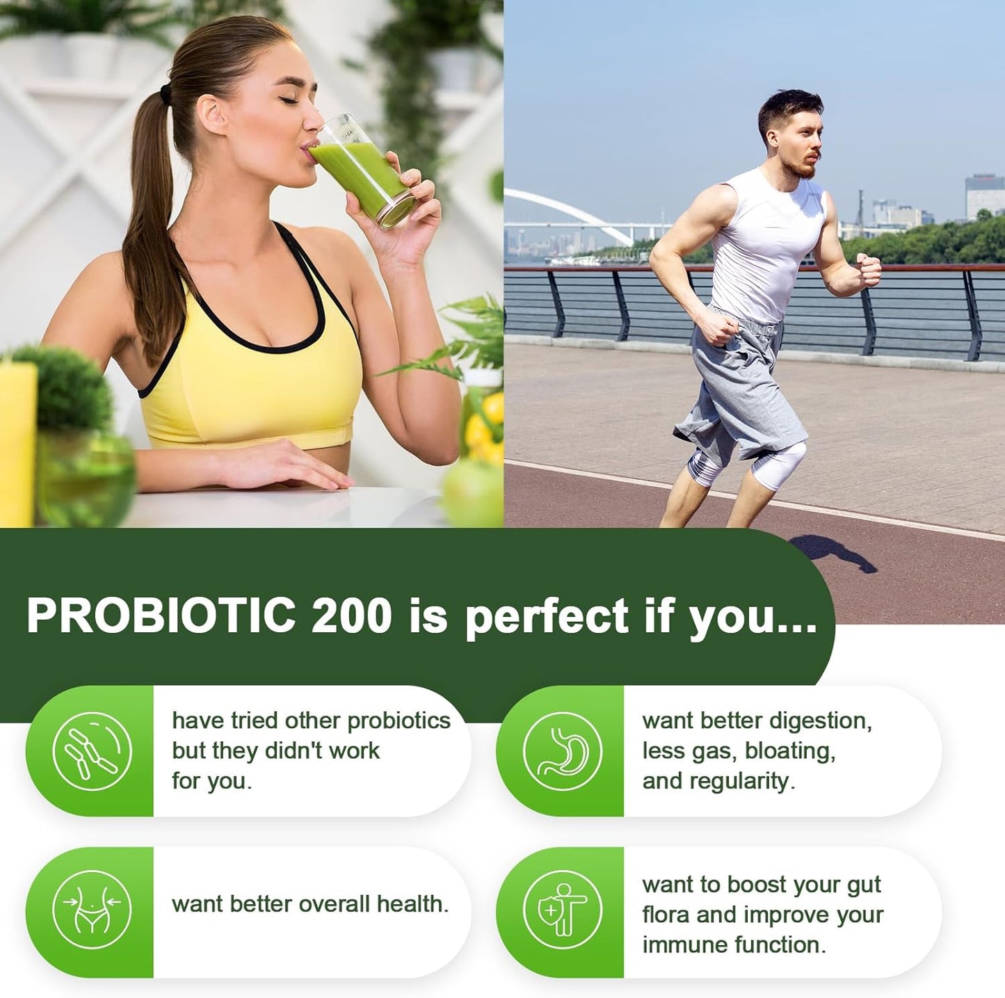 Organic Prebiotic Probiotic Supplement 200 Billion CFU Capsules for Digestive and Gut Health