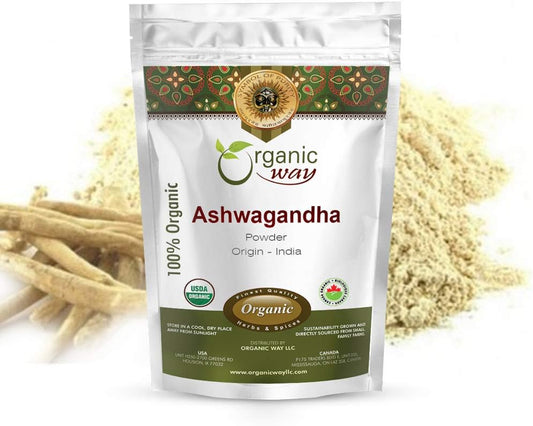 Organic Premium Ashwagandha Root Powder - USDA Certified, Vegan, Non GMO, Gluten Free - 1Lb (16oz) - From India
