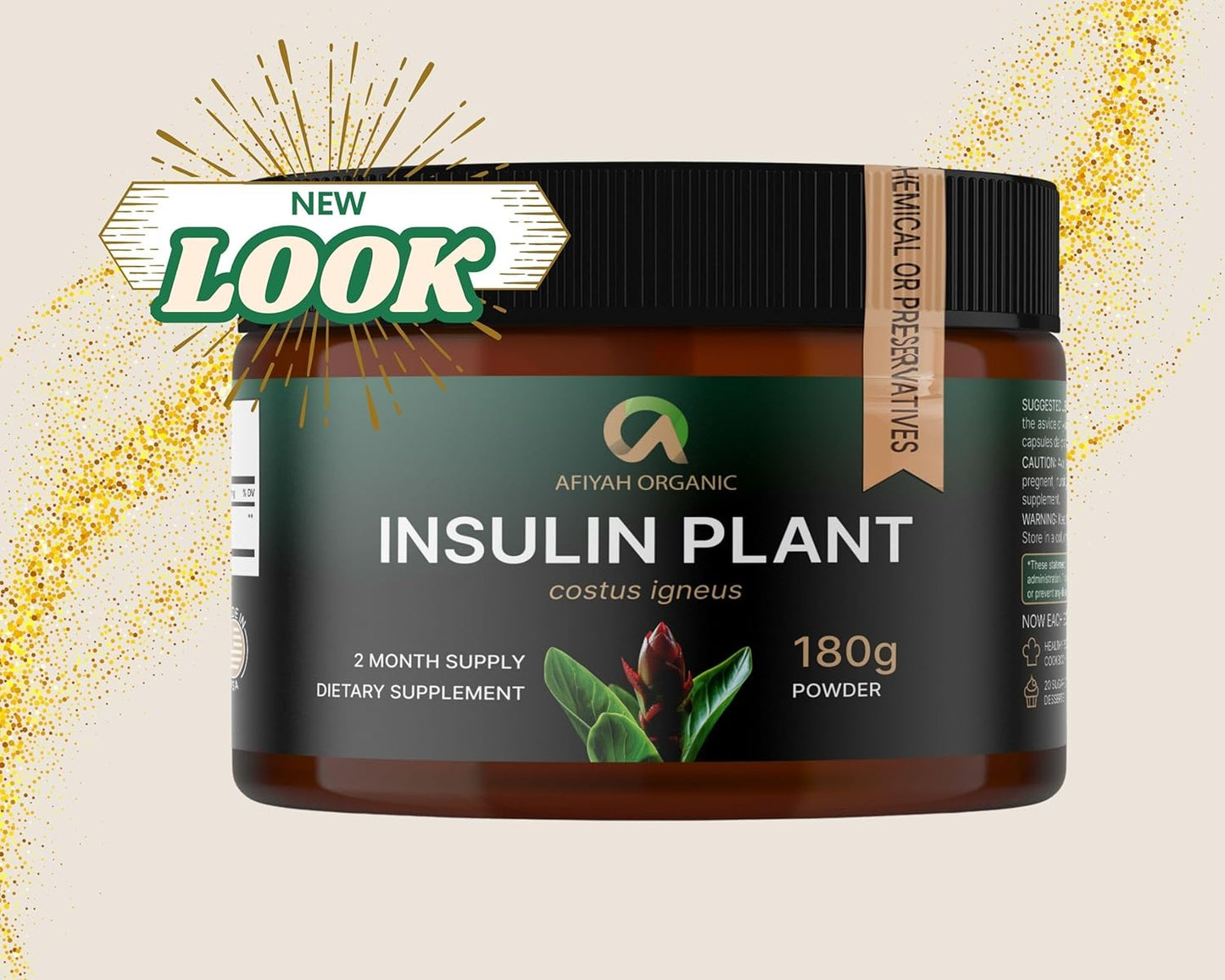 Organic Premium Quality Costus Igneus (Insulin Plant) Powder - No Bad Taste - 2 Month Supply - Made in USA - Health Support Program