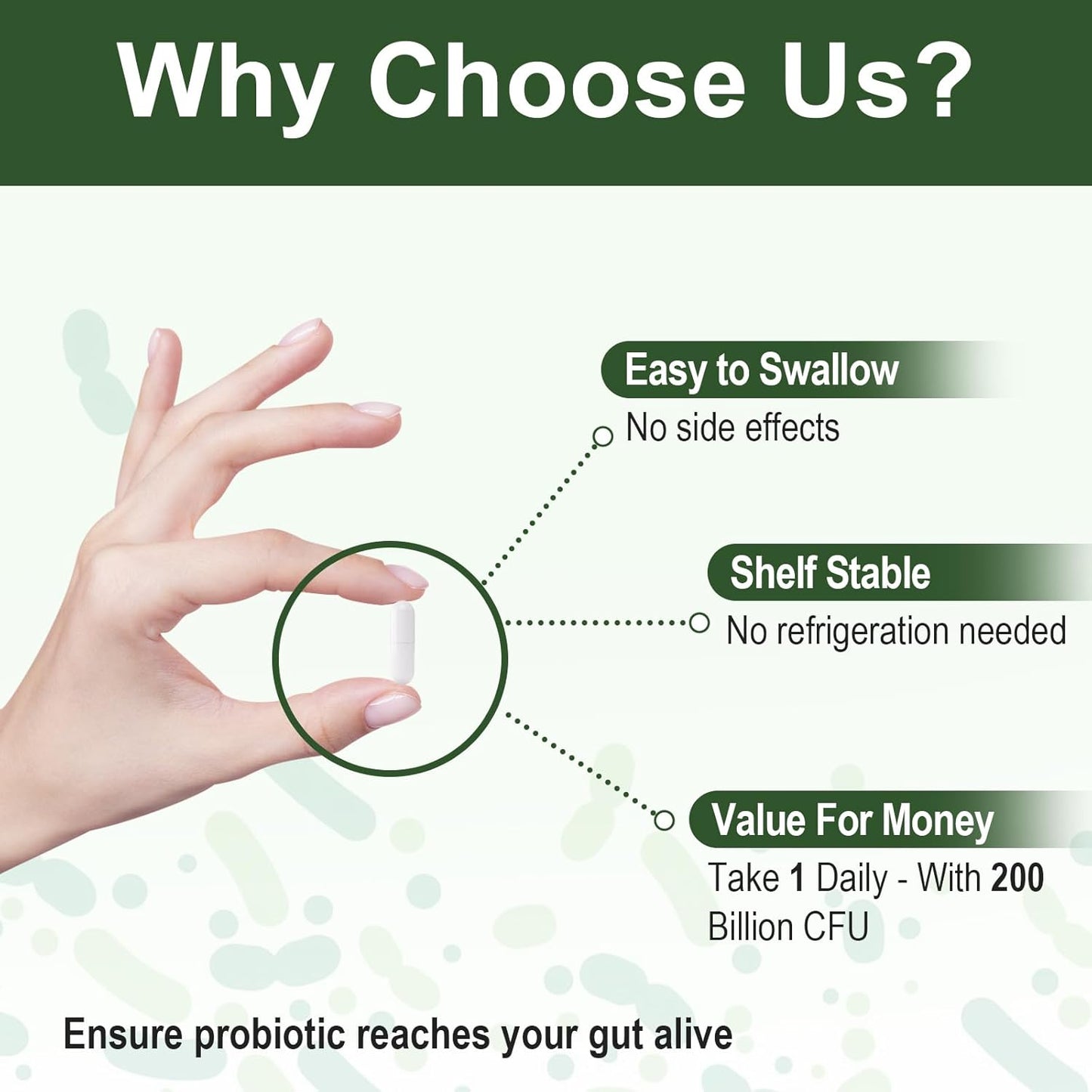 Organic Probiotics 200 Billion CFU for Digestive & Immune Health - 12 Strains w/ Prebiotics - 60 Capsules