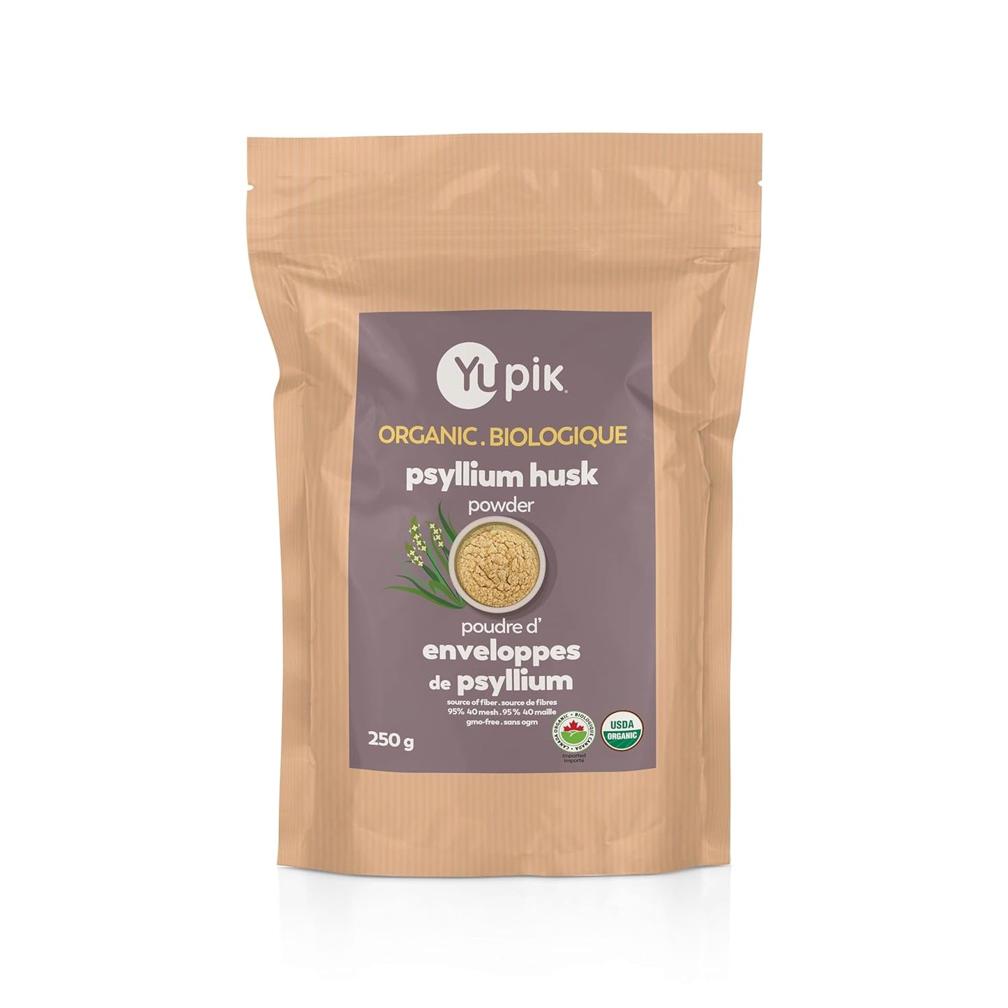 Organic Psyllium Husk Powder 8.8 Oz - 95% Purity, USDA Certified, Non-GMO, Vegan, Gluten-Free - Ideal Fiber Source for Baking & Digestive Health