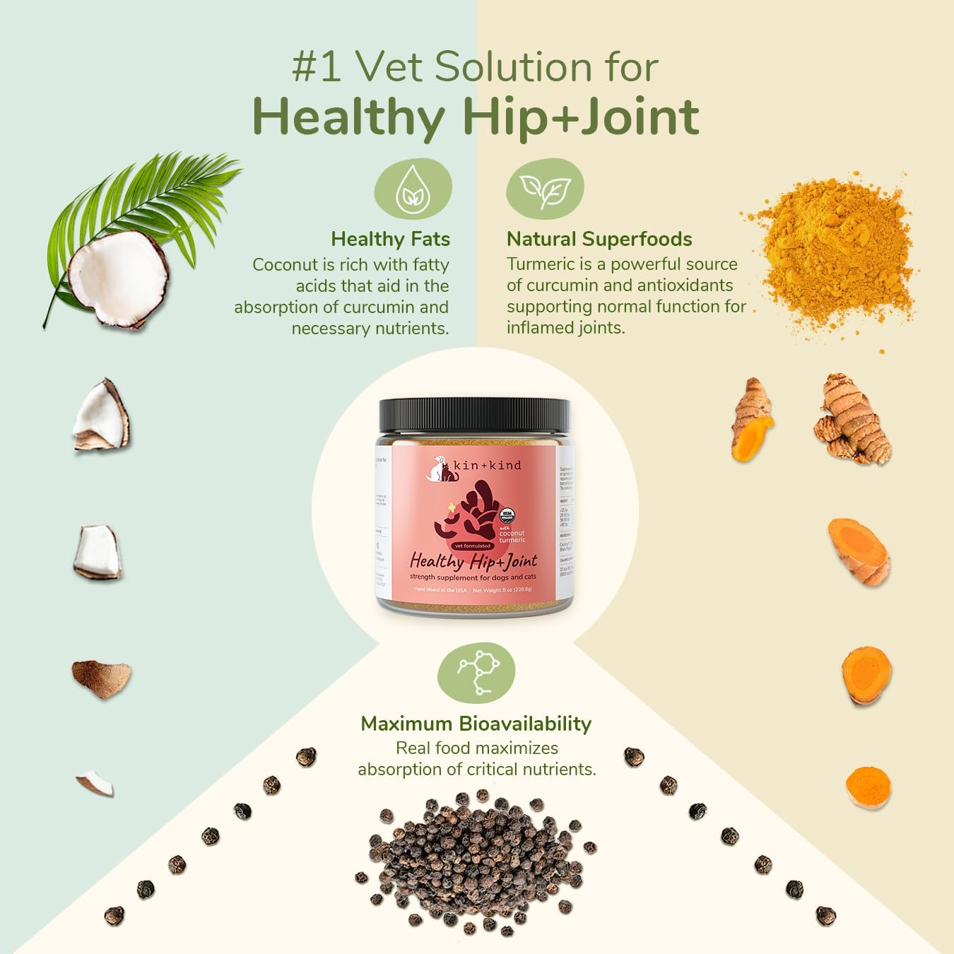 Organic Pumpkin Boost Fiber for Dogs & Cats - Supports Digestive Health - Flax Seed, Ginger, Turmeric, Coconut - Made in USA - Small 4oz Set