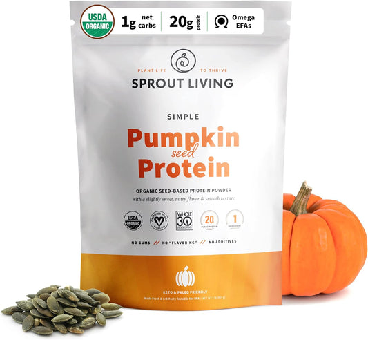 Organic Pumpkin Seed Protein Powder - 20g Plant Based Protein, Non-Dairy, Non-GMO, Vegan, Gluten-Free, Keto Mix - 1lb - BoostGo Australia