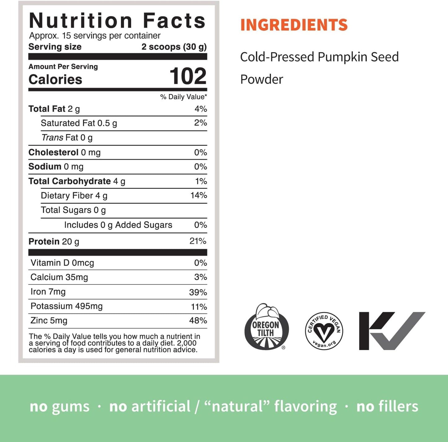 Organic Pumpkin Seed Protein Powder - 20g Plant Based Protein, Non-Dairy, Non-GMO, Vegan, Gluten-Free, Keto Mix - 1lb - BoostGo Australia