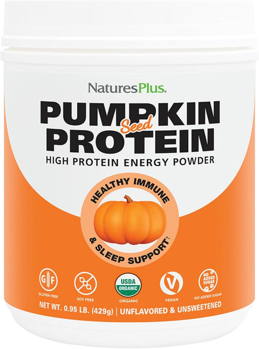 Organic Pumpkin Seed Protein Powder - Vegan, High Energy Supplement for Prostate Health & Menstrual Discomfort - 15 Servings, Vegetarian & Gluten-Free