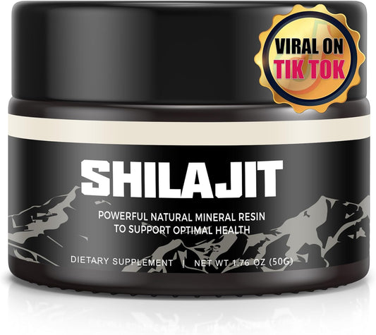 Organic Pure Himalayan Gold Grade Shilajit Resin Supplement - 100% Natural with 85+ Trace Minerals & Fulvic Acid - Boost Energy & Immunity - 50g (1 Pack)