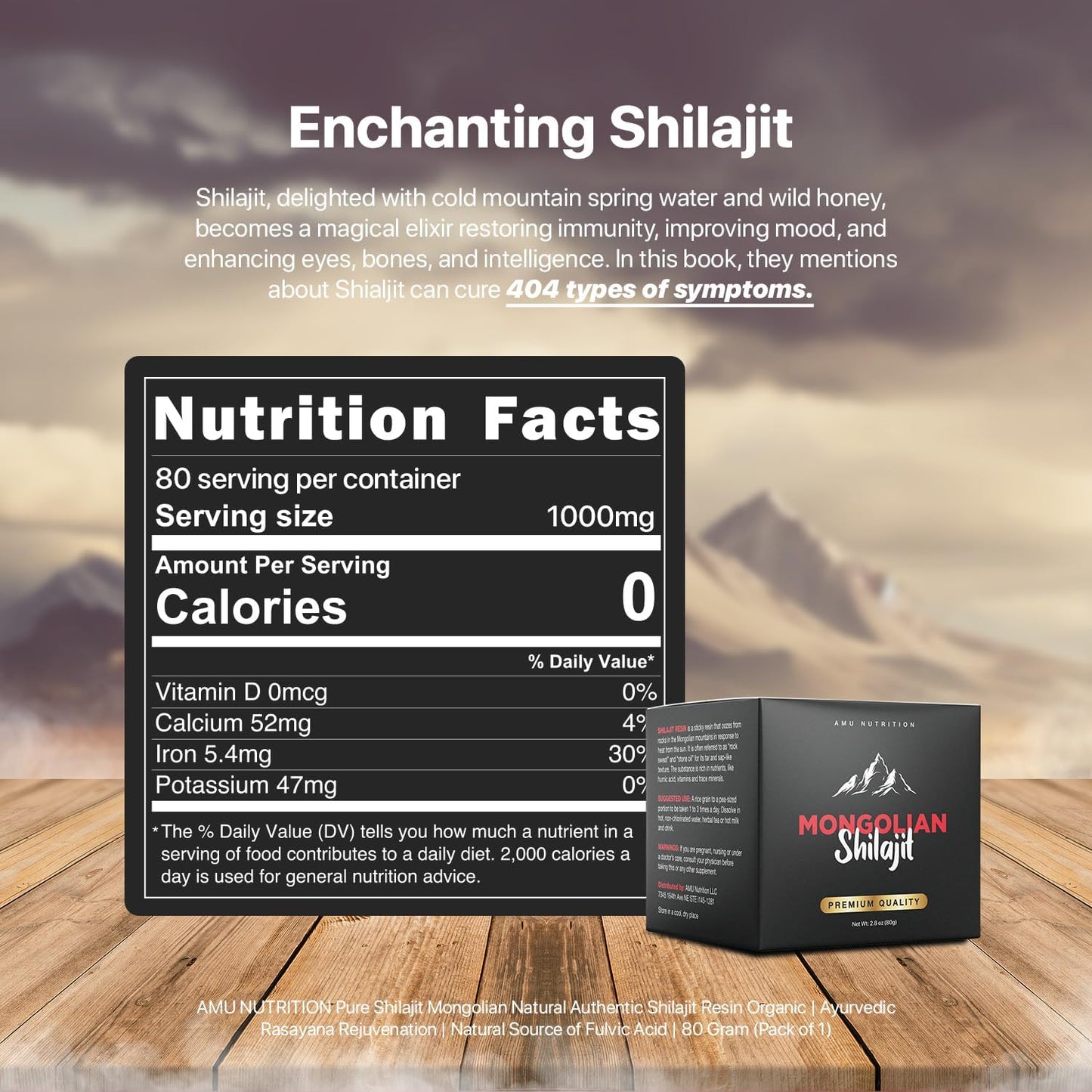 Organic Pure Himalayan Shilajit from Mongolia - Rich in Fulvic Acid Trace Minerals - 80g