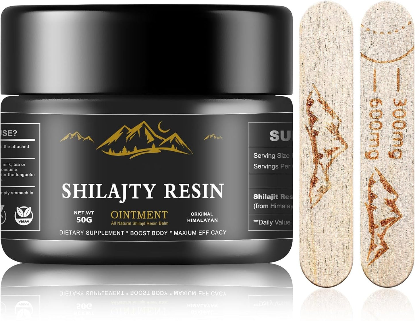 Organic Pure Himalayan Shilajit Resin - 600mg Maximum Potency with 85+ Trace Minerals & Fulvic Acid - Energy & Immune Support - 50g