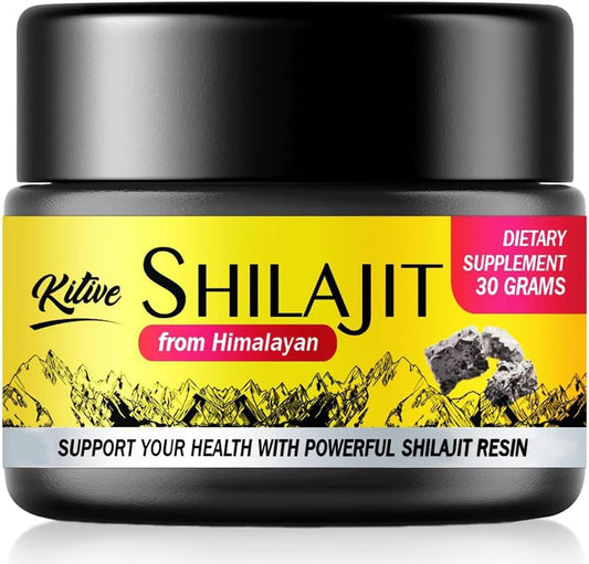 Organic Pure Himalayan Shilajit Resin 30g - Golden Level Supplement for Energy & Immune Support with 85+ Trace Minerals & Fulvic Acid for Men and Women by KITIVE