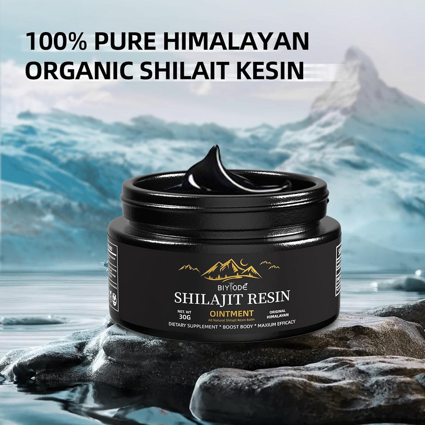 Organic Pure Himalayan Shilajit Resin 600mg | 50 Servings, Fulvic Acid, 85+ Trace Minerals | Vegan Energy Supplement