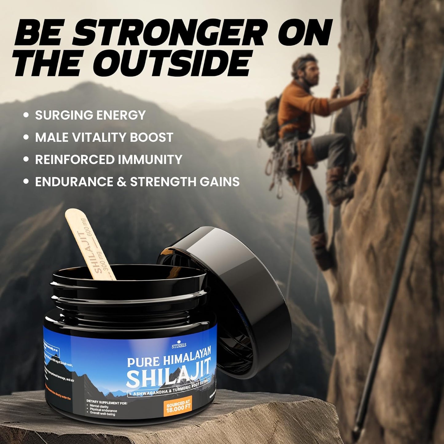 Organic Pure Himalayan Shilajit Resin Supplement with Trace Minerals and Vitamins for Energy and Immune Support - 30g