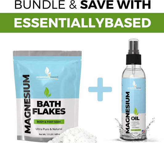 Organic Pure Magnesium Oil Spray and Flakes for Essential Mineral Boost