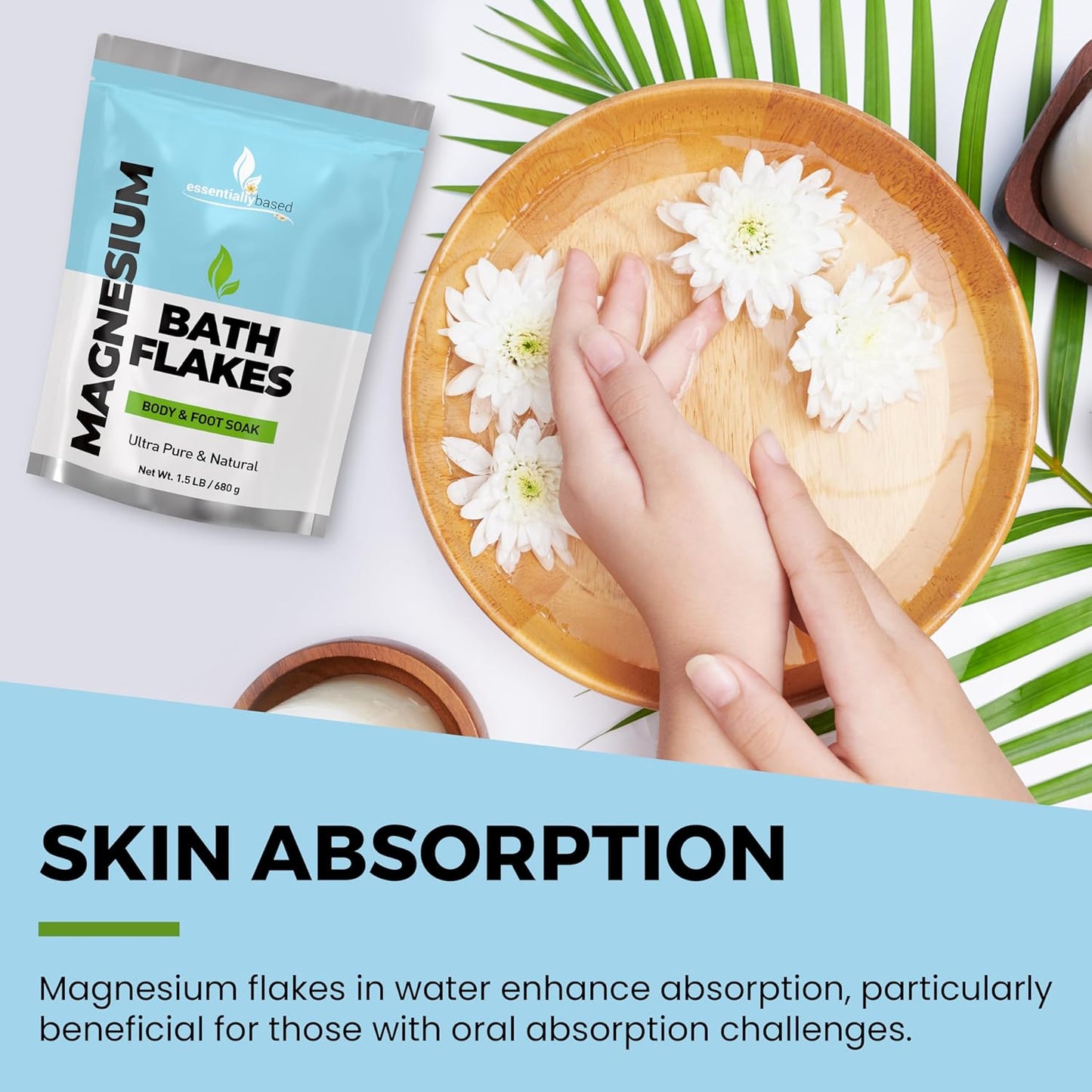 Organic Pure Magnesium Oil Spray and Flakes for Essential Mineral Boost