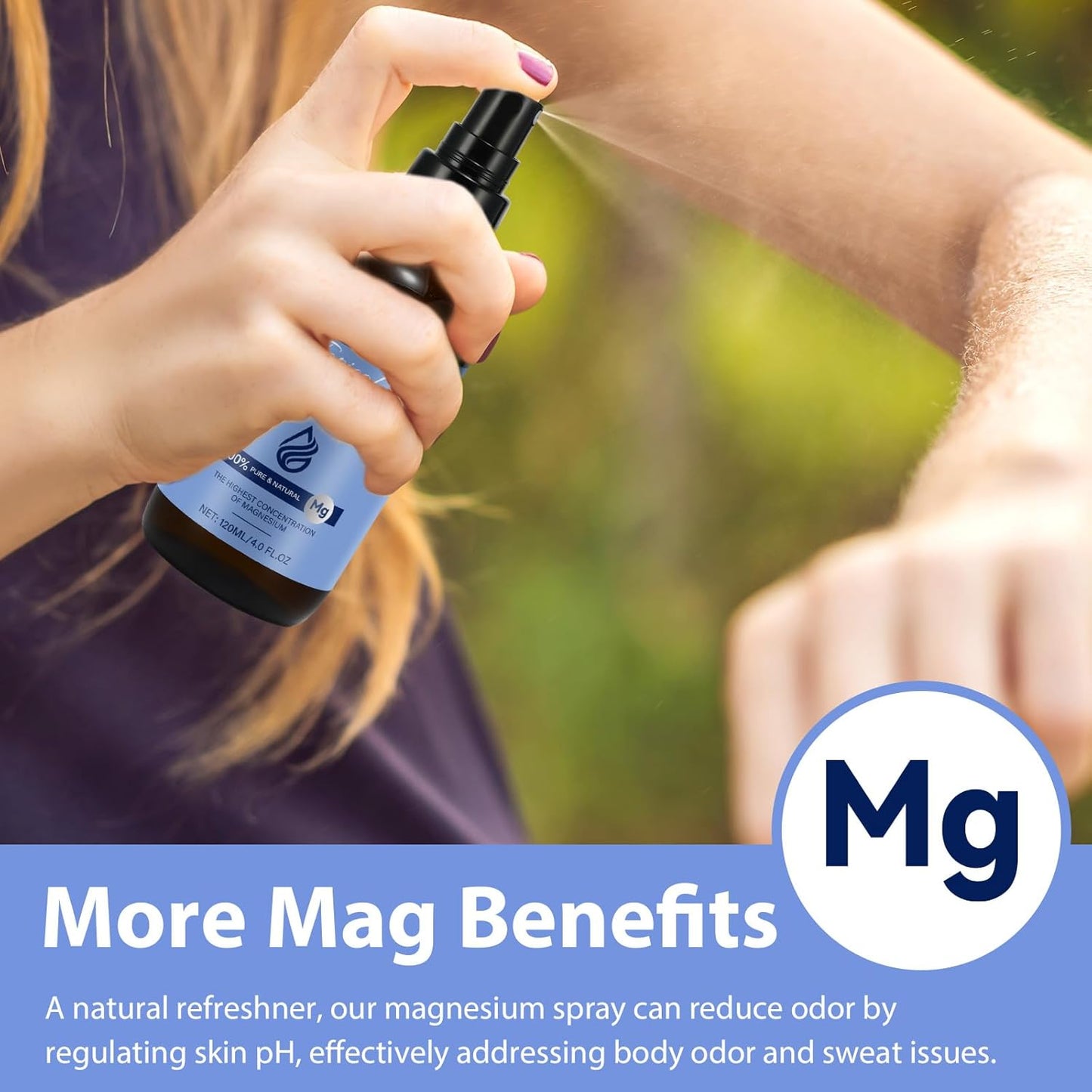 Organic Pure Magnesium Oil Spray for Feet - Easy Absorption, 100% Natural, 4.0 fl oz