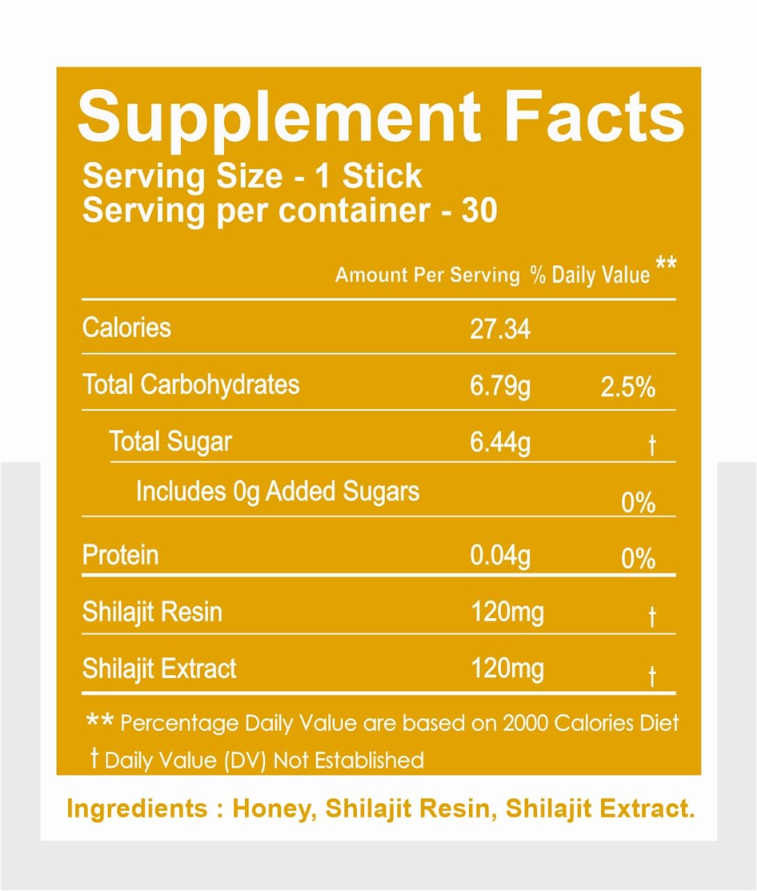 Organic Rankaz Shilajit Honey Sticks with Fulvic Acid and Minerals - 30 Sticks, Natural Shilajit Honey