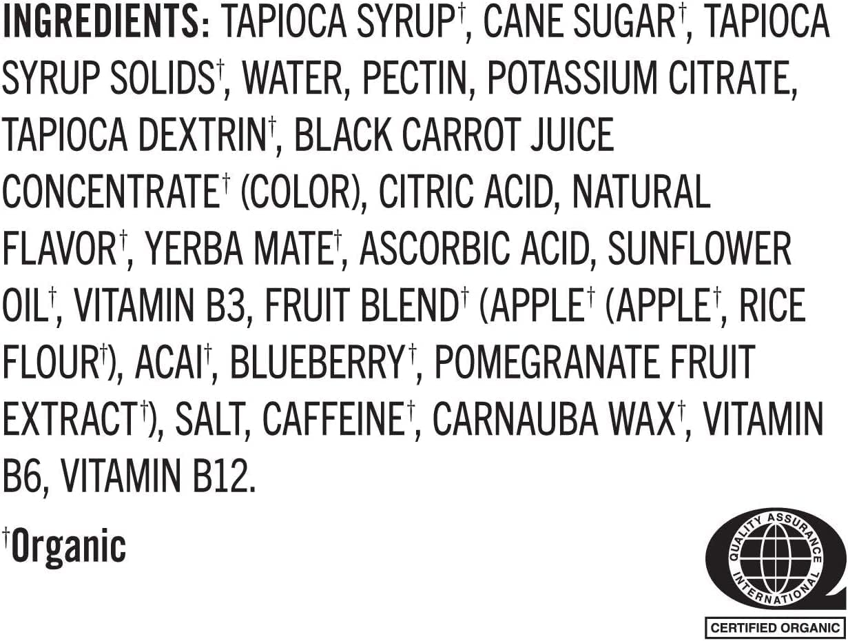 Organic Raspberry Energy Chews - PROBAR BOLT, Non-GMO, Gluten-Free, USDA Certified, Healthy Fuel Gummies with Vitamins B & C (12 Count)