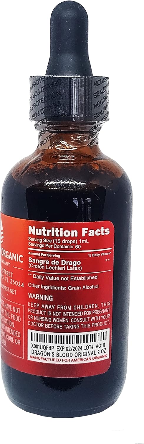 Organic Raw Garden Dragon's Blood Sangre De Drago 2 Oz Concentrate - 100% Peruvian Original Formula