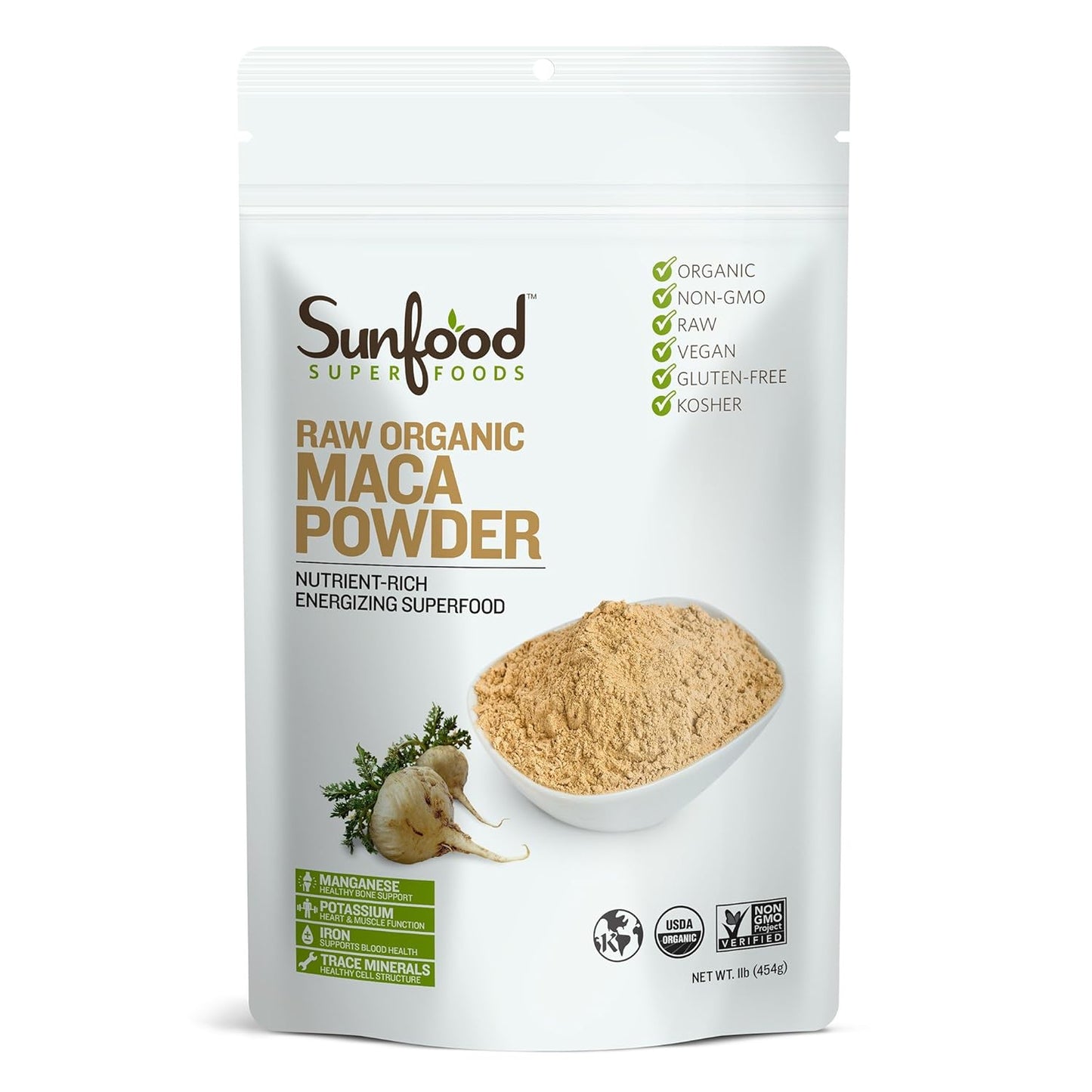 Organic Raw Sunfood Maca Powder - 1 Pound Superfood