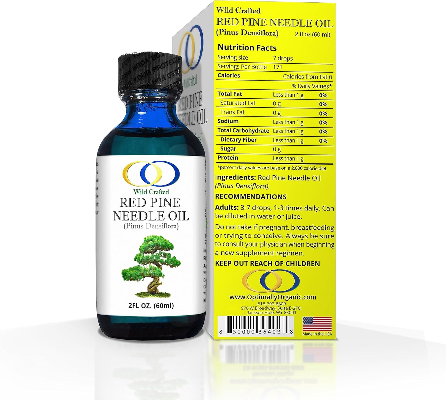 Organic Red Pine Needle Oil 2oz - Immune Support Drops - BioActive Cell & DNA Boost - Vegan Body Cleanse - Longevity Oil
