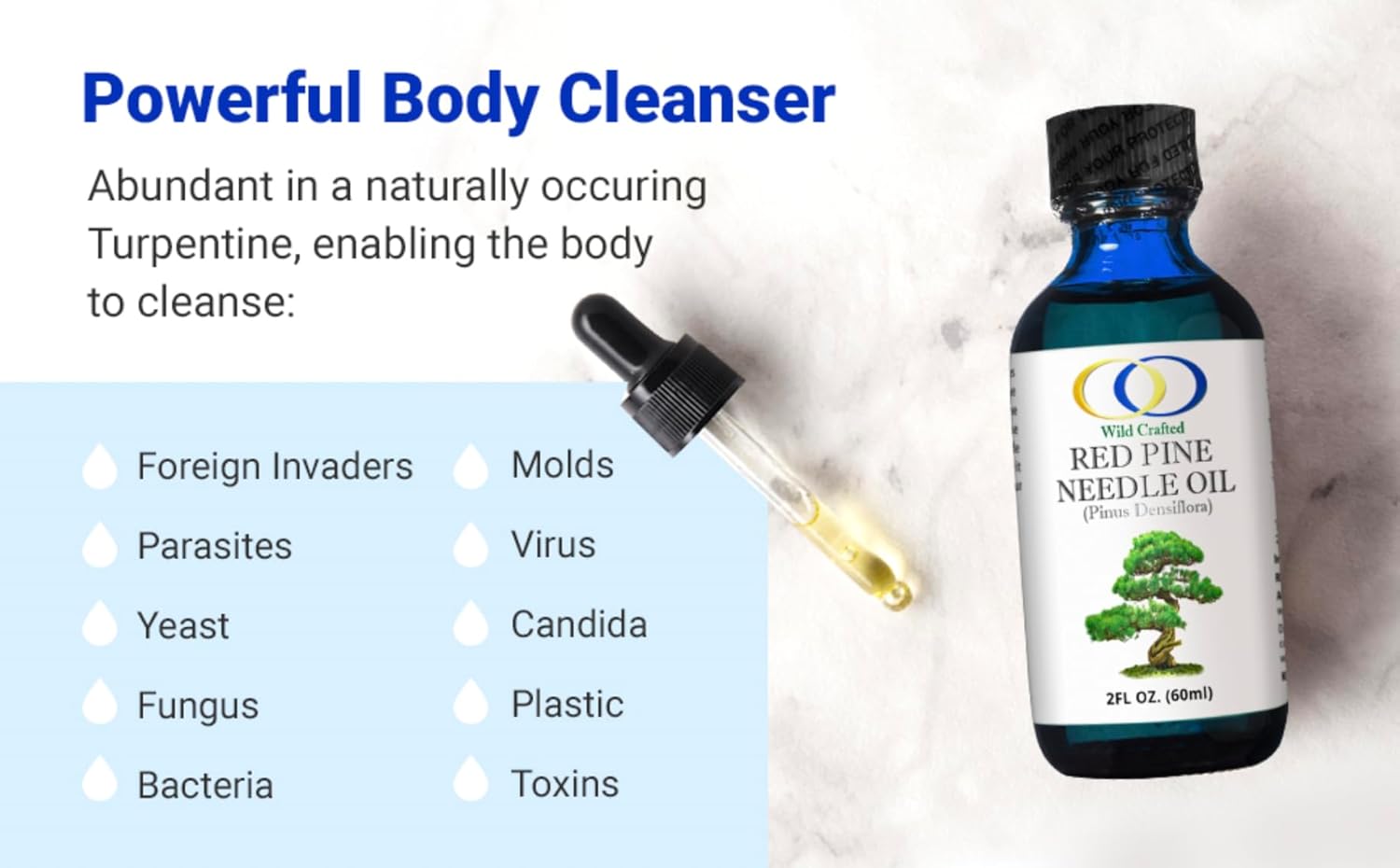 Organic Red Pine Needle Oil 2oz - Immune Support Drops - BioActive Cell & DNA Boost - Vegan Body Cleanse - Longevity Oil