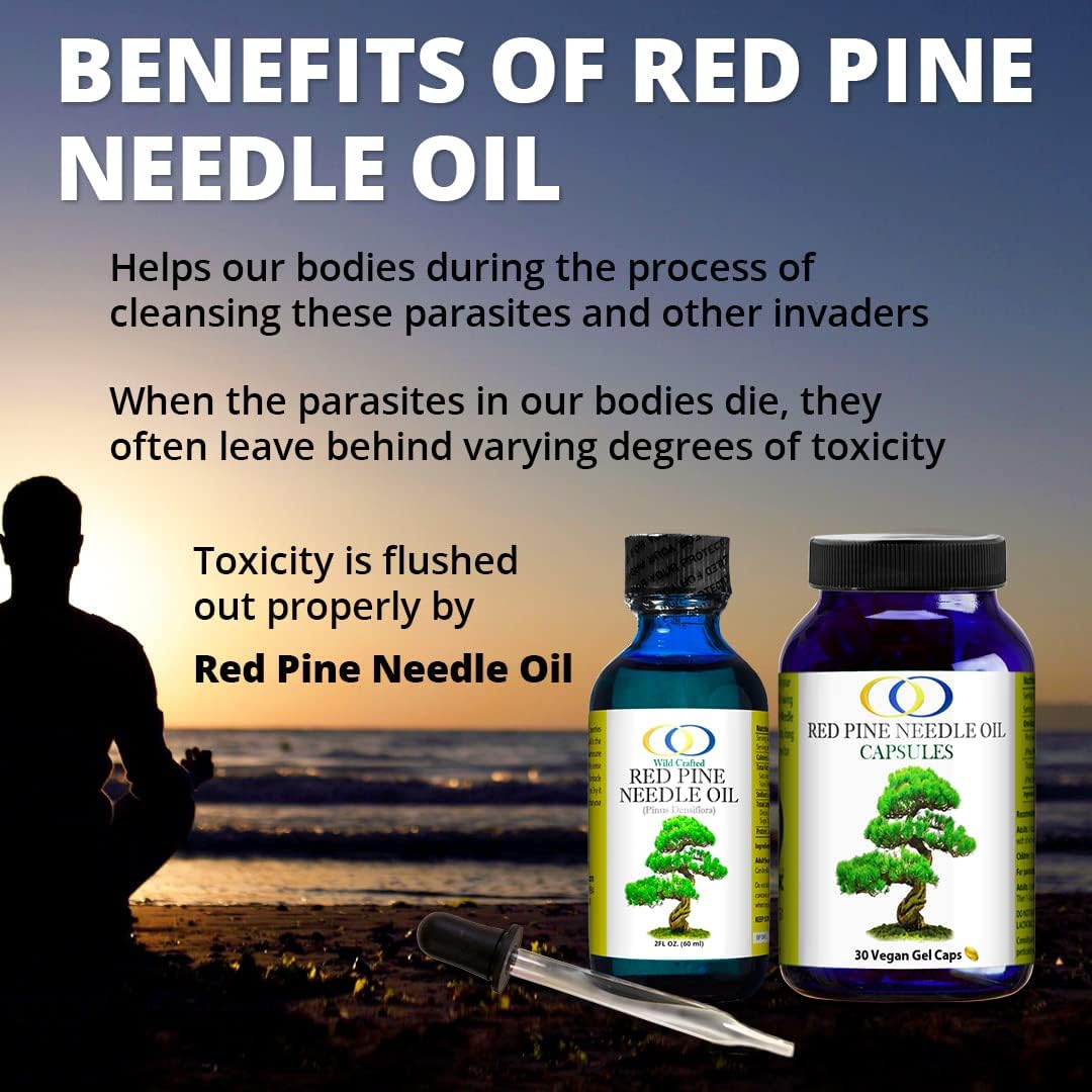 Organic Red Pine Needle Oil 2oz - Immune Support Drops - BioActive Cell & DNA Boost - Vegan Body Cleanse - Longevity Oil