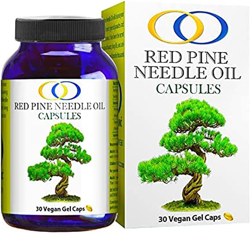 Organic Red Pine Needle Oil Capsules for Immune System Support & Cell Health - Vegan Body Cleanse - Pinus densiflora BioActive Formula