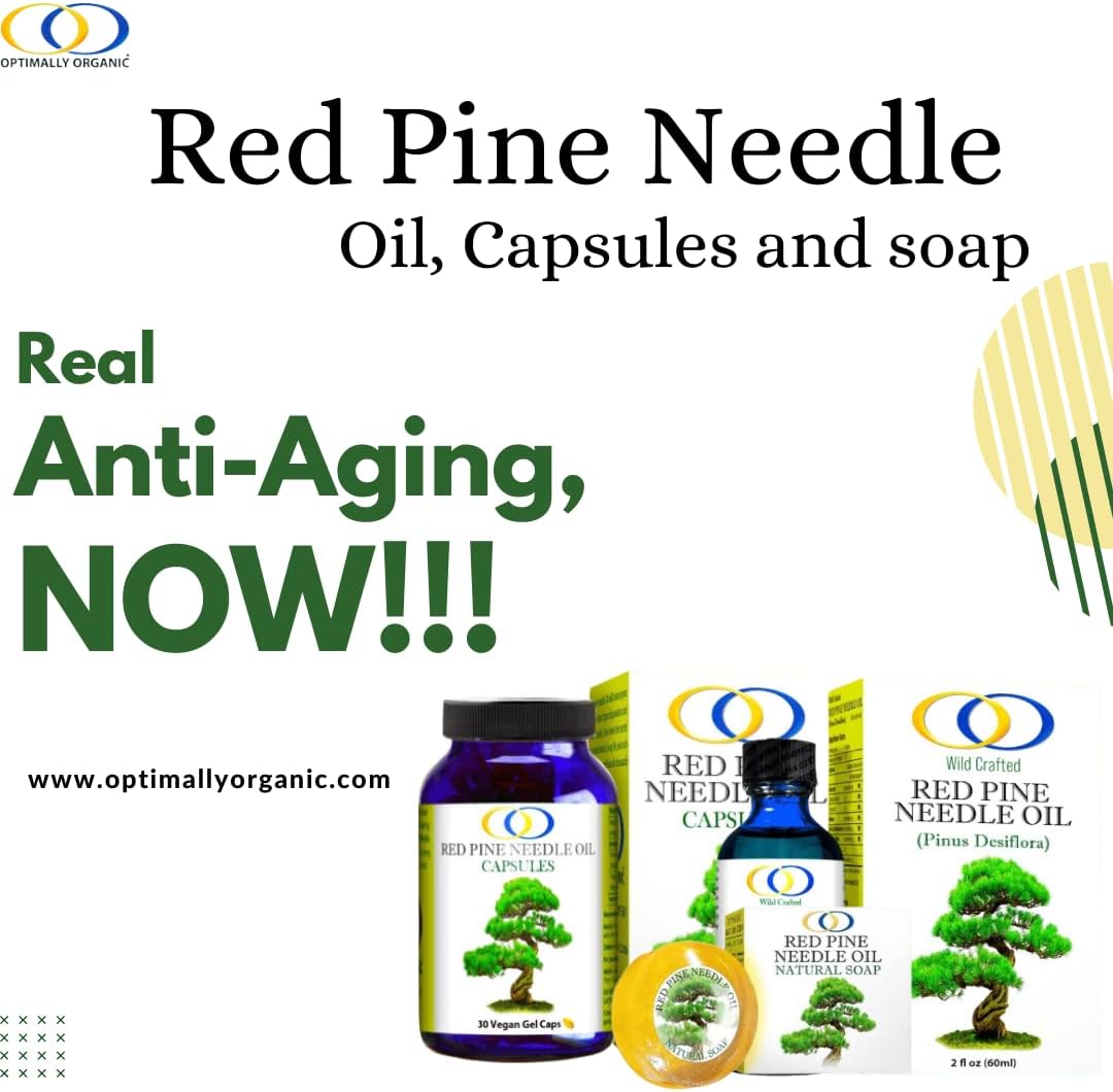 Organic Red Pine Needle Oil Capsules for Immune System Support & Cell Health - Vegan Body Cleanse - Pinus densiflora BioActive Formula