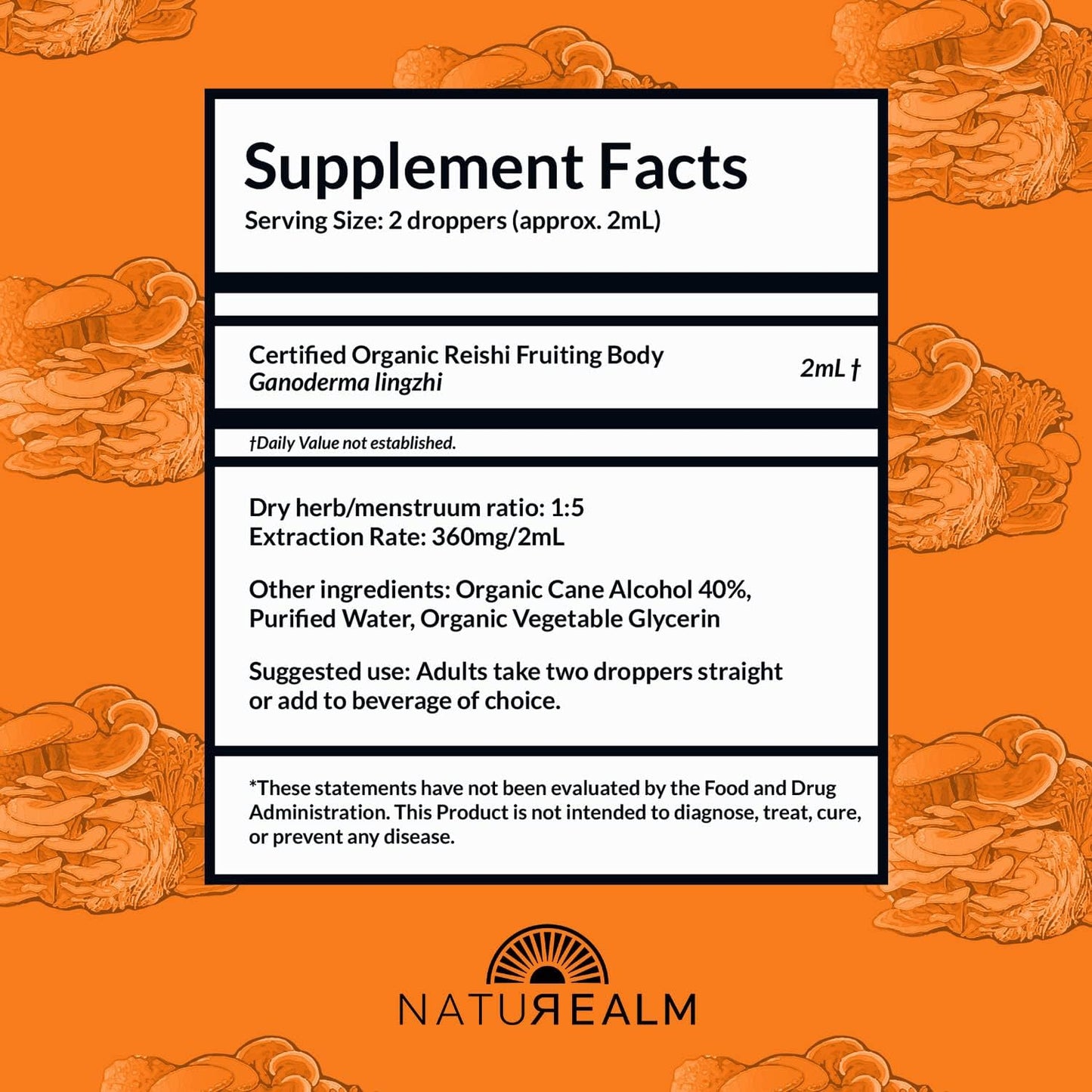 Organic Reishi & Lion’s Mane Mushroom Extract - Adaptogen Stack for Focus, Immunity, Longevity, Gut Health, Energy - Liquid Drops - 50 mL Each (2 Pack)